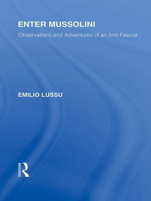 cover image of Enter Mussolini (RLE Responding to Fascism)